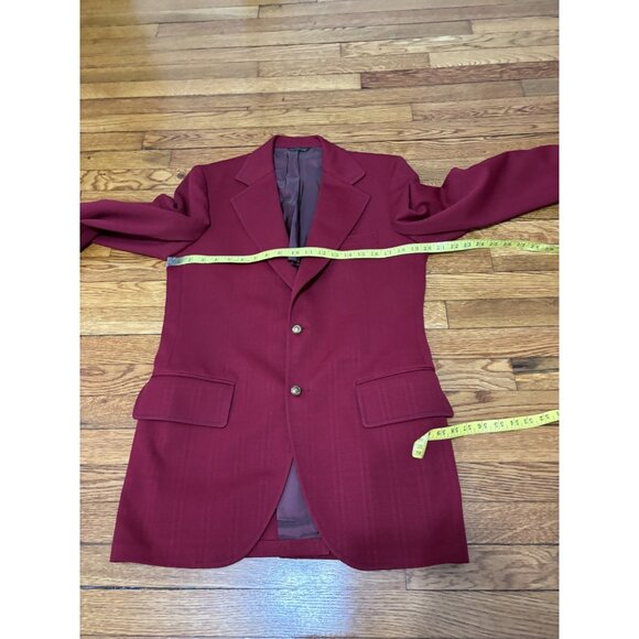 VTG Anderson Little Mens Blazer Jacket Sz 38R Red Polyester 2 Button Sport Coat - Picture 8 of 10